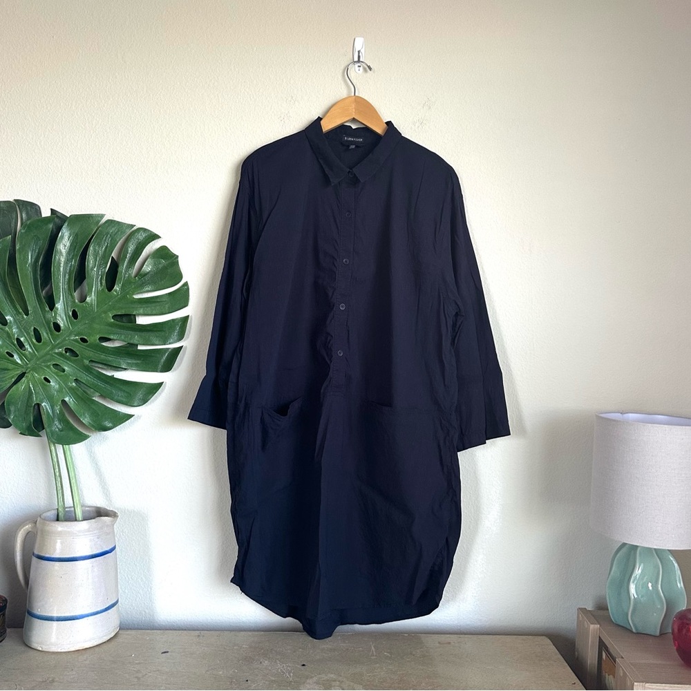 Black Button-Up Shirt Dress